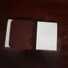 No. 36 Leather Double Portfolio in Vintage Brown open view