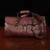 leather no 1 grip travel bag in vintage brown showing the front