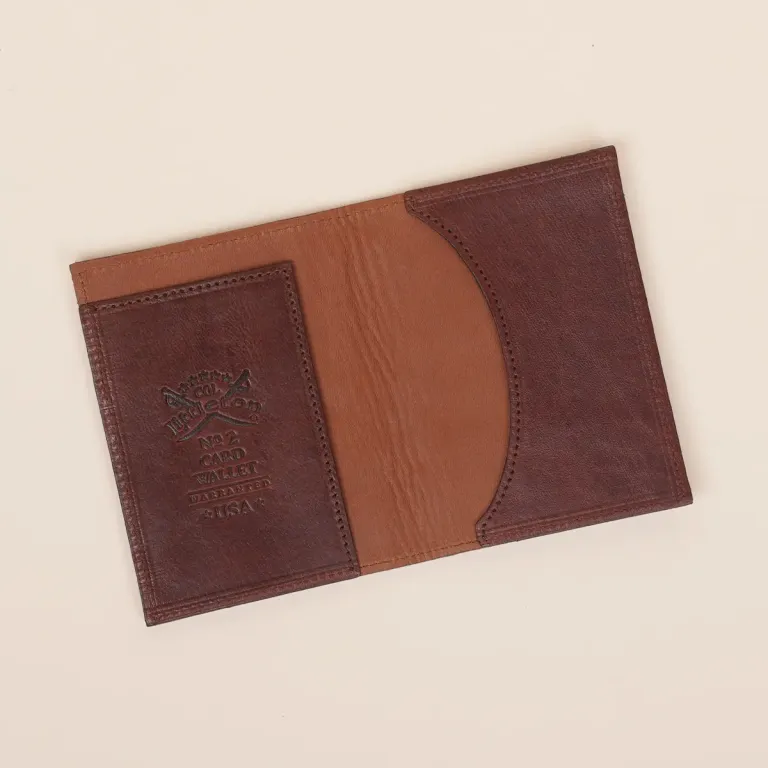No. 2 card wallet in Vintage Brown American Alligator - ID 001 - open view