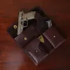 tobacco american leather buffalo leather concealed carry pocket - open with gun