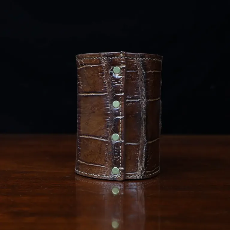 Colonel Can Caddy in brown American Alligator - Single - ID 001 - back view