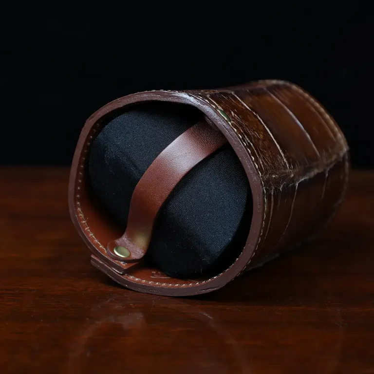 Colonel Can Caddy in brown American Alligator - Single - ID 001 - bottom view