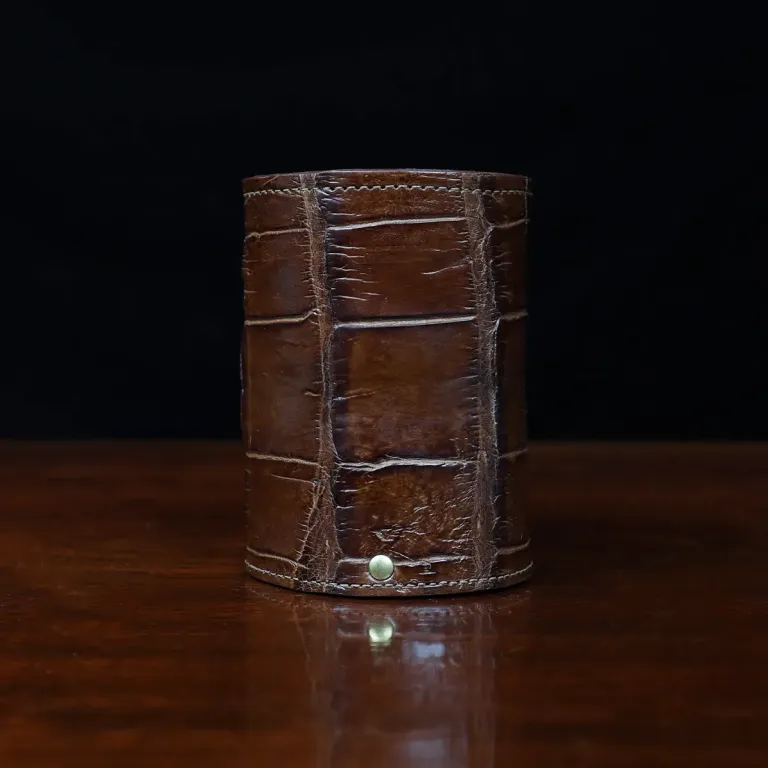 Colonel Can Caddy in brown American Alligator - Single - ID 001 - front view