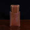 leather cigar case made in american buffalo with alligator trim - back view