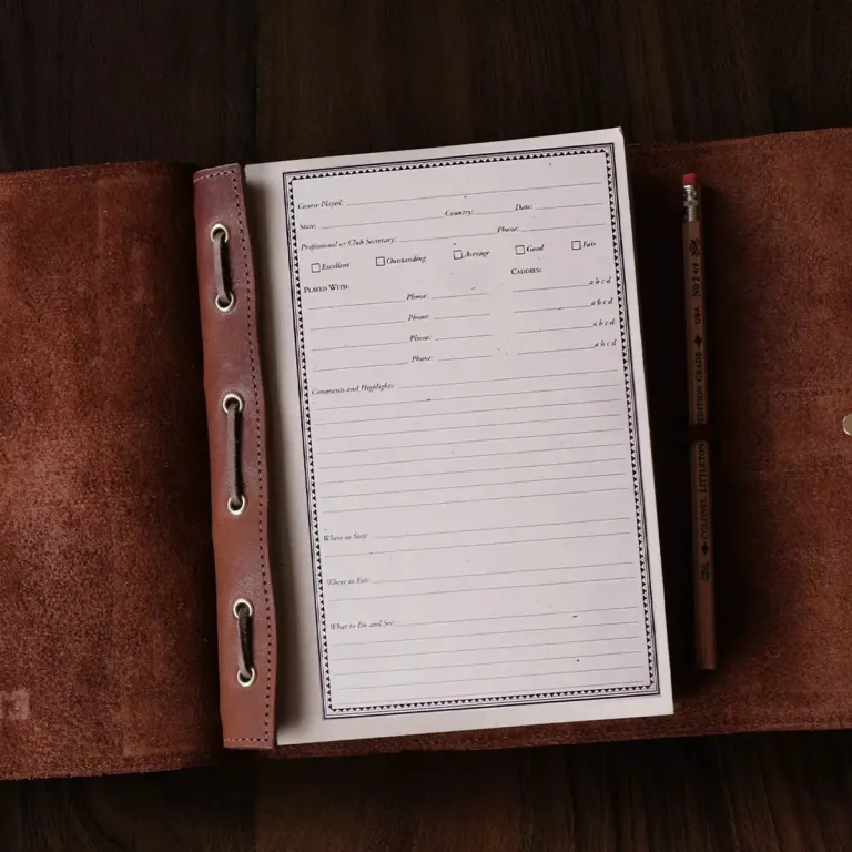 leather journal with a golf insert