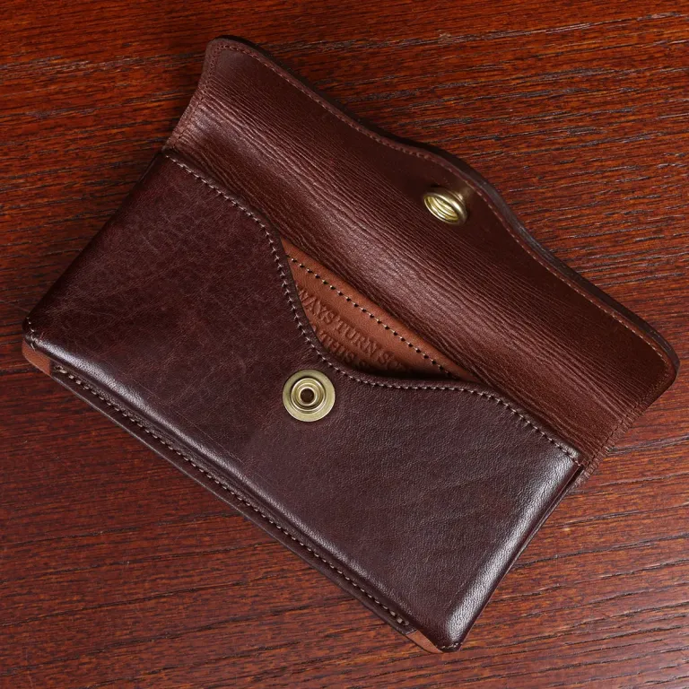 No. 48 Large phone holster with snap closure showing the open view