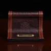 Tobacco Brown American Buffalo business card holder with personalization plate