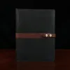 no 18 tablet portfolio in vintage brown and black - front view