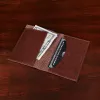 No. 2 Leather Vintage Brown Card Wallet with card and money