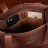 inside of the tote showing the pockets
