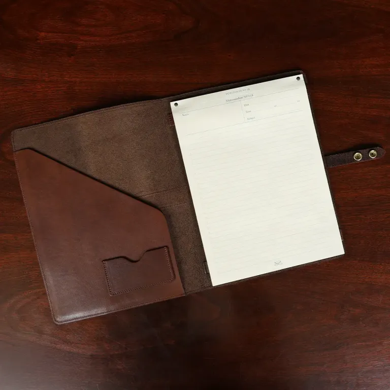 no 18 portfolio in brown steer hide - open with notepad