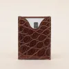 No. 4 Card Case in Vintage Brown American Alligator - ID 001 - front view cut out on No. 2 Card Wallet in Vintage Brown American Alligator - ID 001 - front view
