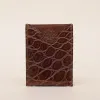No. 4 Card Case in Vintage Brown American Alligator - ID 001 - front view cut out on No. 2 Card Wallet in Vintage Brown American Alligator - ID 001 - front view