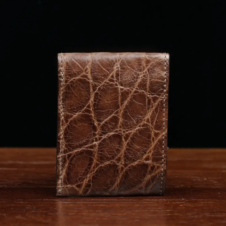 American Alligator front pocket wallet, showing the back - id 003