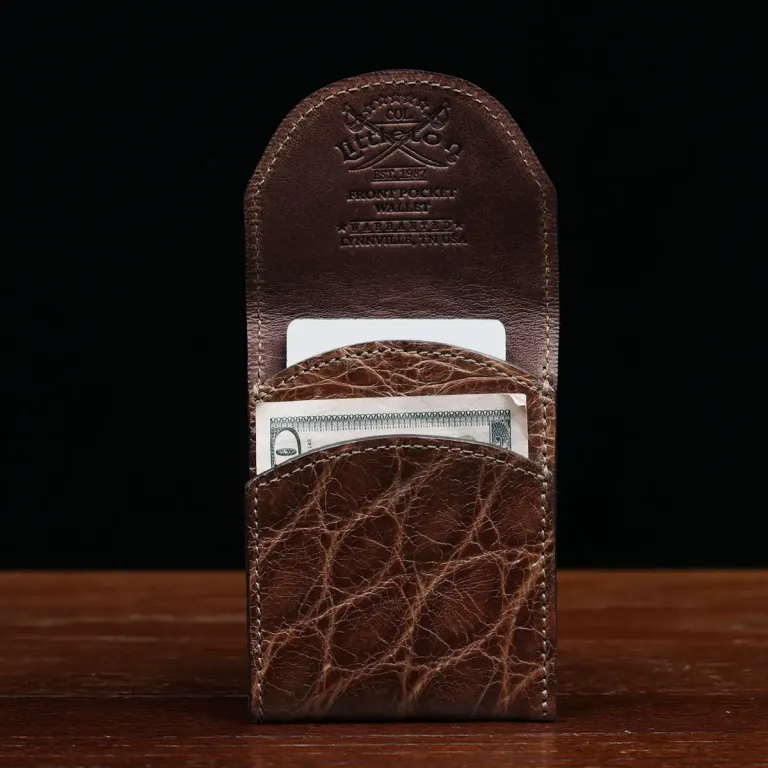 American Alligator front pocket wallet, showing the front - id 003