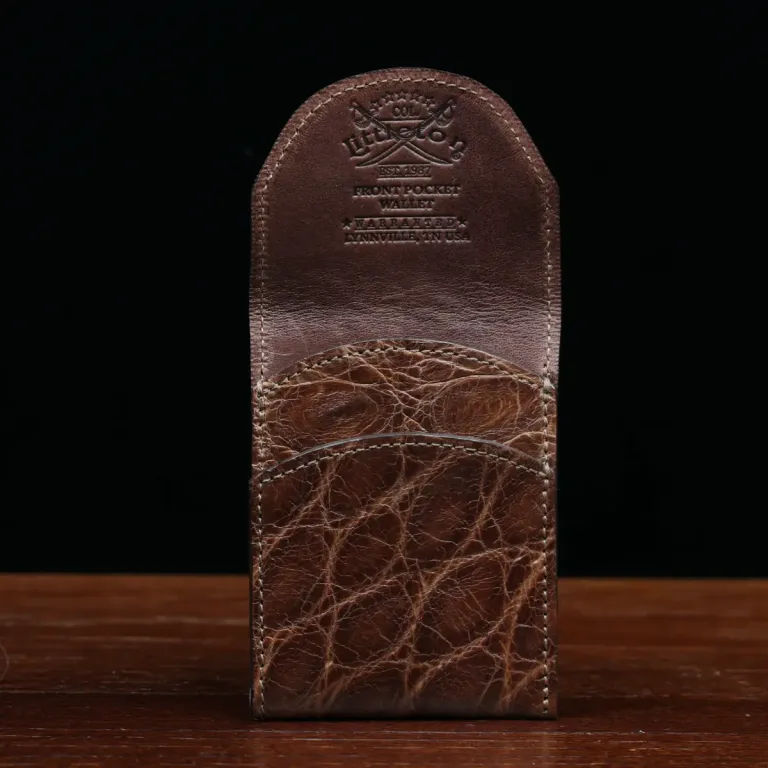 American Alligator front pocket wallet, showing the front - id 003
