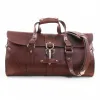 No. 1 Vintage Brown Leather Grip Bag - front view