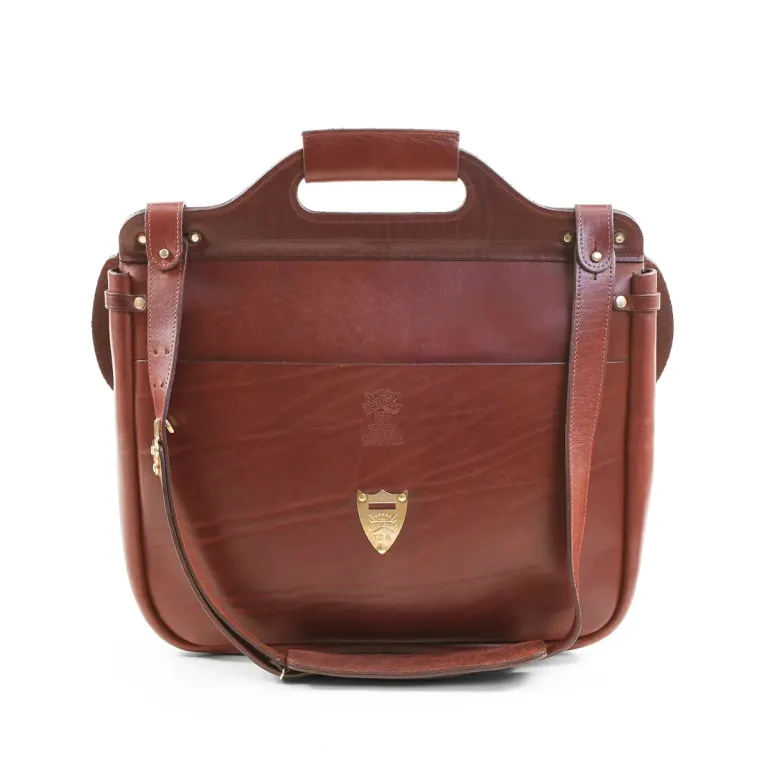 Leather Saddlebag briefcase - back view