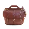 Leather Saddlebag briefcase - front view