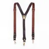 Col Littleton No. 2 Buffalo Leather Suspenders with Snap-hooks