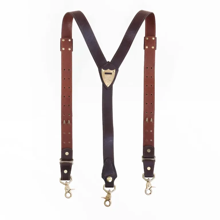 Col Littleton No. 2 Buffalo Leather Suspenders with Snap-hooks