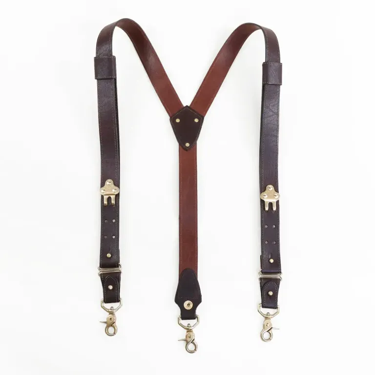 Col Littleton No. 2 Buffalo Leather Suspenders with Snap-hooks