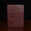 left handed leather portfolio vintage brown back view