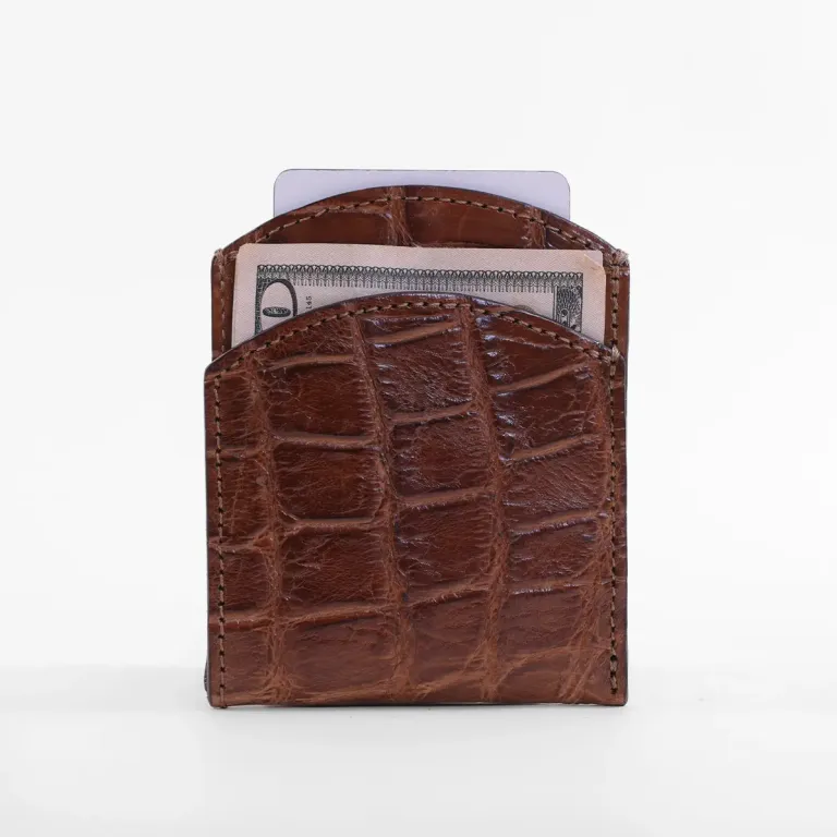 American alligator front pocket wallet - id 001 - front side