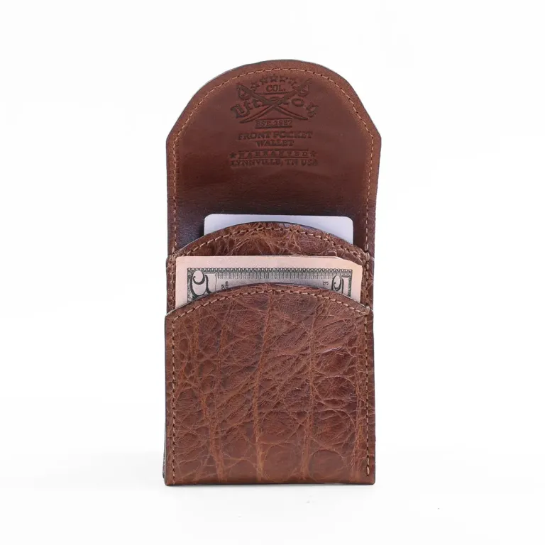 American Alligator front pocket wallet, showing the front open - id 003
