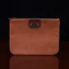 no2 medium leather brown zip it bag front view