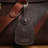 front view Tobacco Brown American Buffalo Luggage Tag on a no 1 grip bag in american buffalo