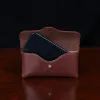 front open view brown leather horizontal phone holster with phone