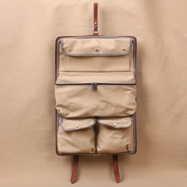 No. 2 Shave Dopp Kit with No. 8 Khaki Cotton Canvas Lining - front view - Colonels private stock