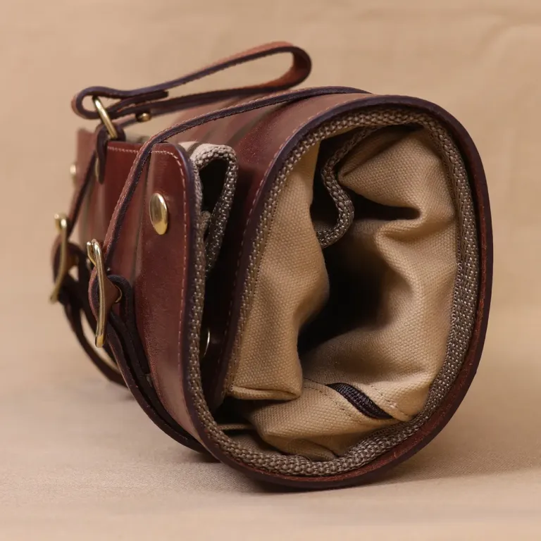 No. 2 Shave Dopp Kit with No. 8 Khaki Cotton Canvas Lining - front view - Colonels private stock