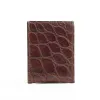 No. 4 Card Case in Vintage Brown American Alligator - ID 001 - front view cut out on No. 2 Card Wallet in Vintage Brown American Alligator - ID 001 - back view