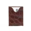 No. 4 Card Case in Vintage Brown American Alligator - ID 001 - front view cut out on No. 2 Card Wallet in Vintage Brown American Alligator - ID 001 - front view