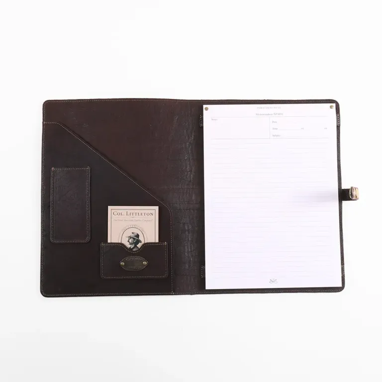 No. 18 Portfolio in Vintage Brown American Alligator - ID 002 - open view