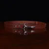 No. 5 Cinch Belt in Vintage Brown Leather with Stainless accents - showing the front view