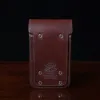 No 49l Phone Holster in vintage brown showing the back side