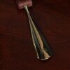 No. 2 Shoehorn in brown American Alligator with brass hardware - detail view of etched logo