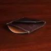 front pocket wallet in tobacco buffalo showing the side