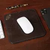 no 3 tobacco brown american buffalo leather bison mousepad on desk