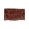 No. 3 Card Wallet in Vintage Brown American Alligator - ID 001 - back