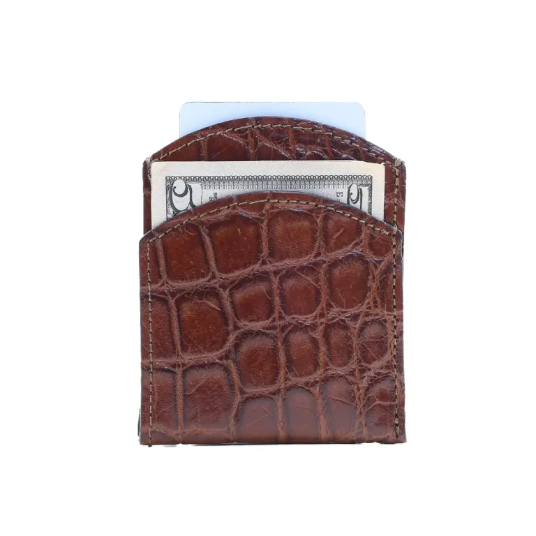 American alligator front pocket wallet - id 002 - front side
