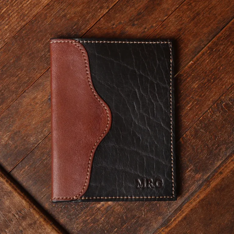 No. 7 Card Wallet with Snap Closure - American Buffalo & Alligator