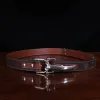 No. 5 Cinch Belt in Brown Leather with Stainless - front view