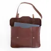 No. 16 leather Document bag with strap - open view