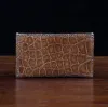 No. 3 Card Wallet in Vintage Brown American Alligator - ID 001 - back