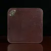 no 3 tobacco brown american buffalo leather mousepad - front view