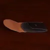 Dark brown american buffalo leather Front Pocket Wallet with fold-over flap - open view